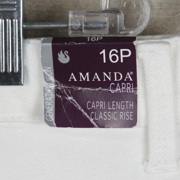 Gloria Vanderbilt* Women's Soft Touch Classic Rise Vintage White Capri Size~ 16P - Picture 11 of 16